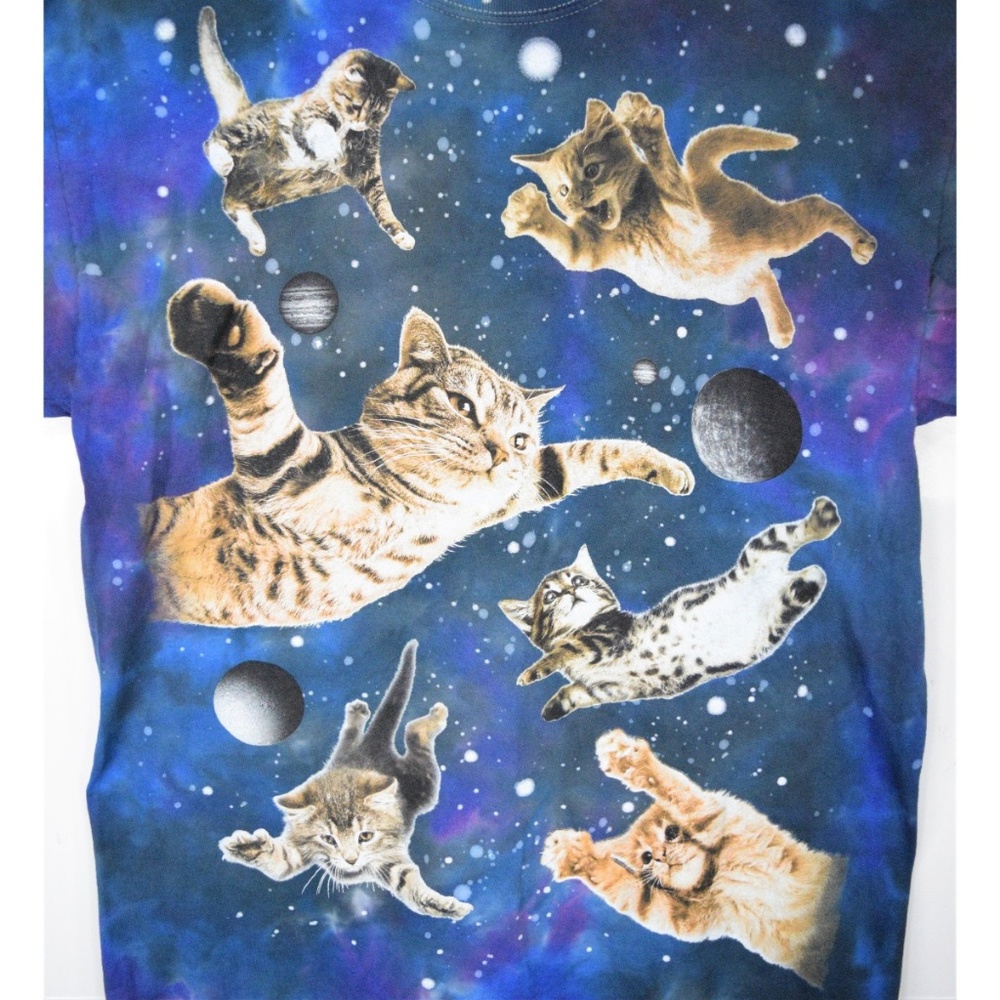 DOM Flying Space Cats Astronaut Kitties T-Shirt - Picture 6 of 8